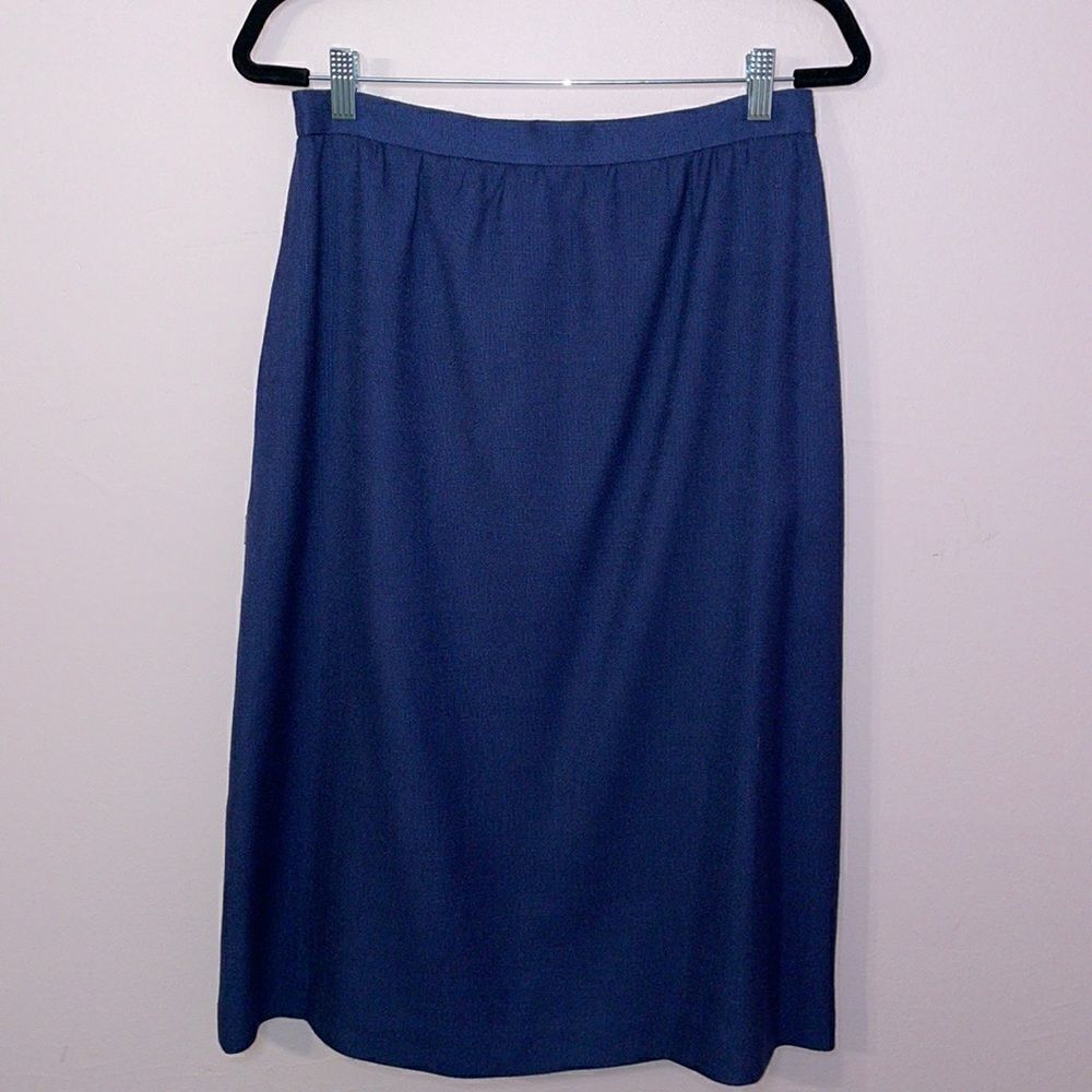 Stephen Douglas Ltd Skirt Womens 14 Blue Excellent Vintage Midi A-Line‎ USA Made